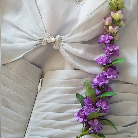 Azazie Bridesmaid/Wedding Guest Dress in Mist (Light Blue) A8 - Picture 3 of 11